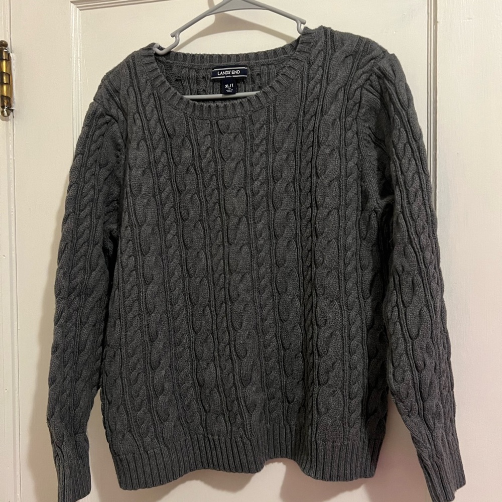 Gray Cable Knit Sweater